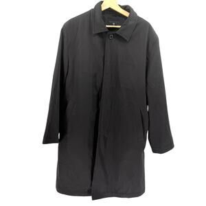 Emmanuelle Khanh Noir Cotton Blend Minimalist City Chic Raincoat Trench Coat